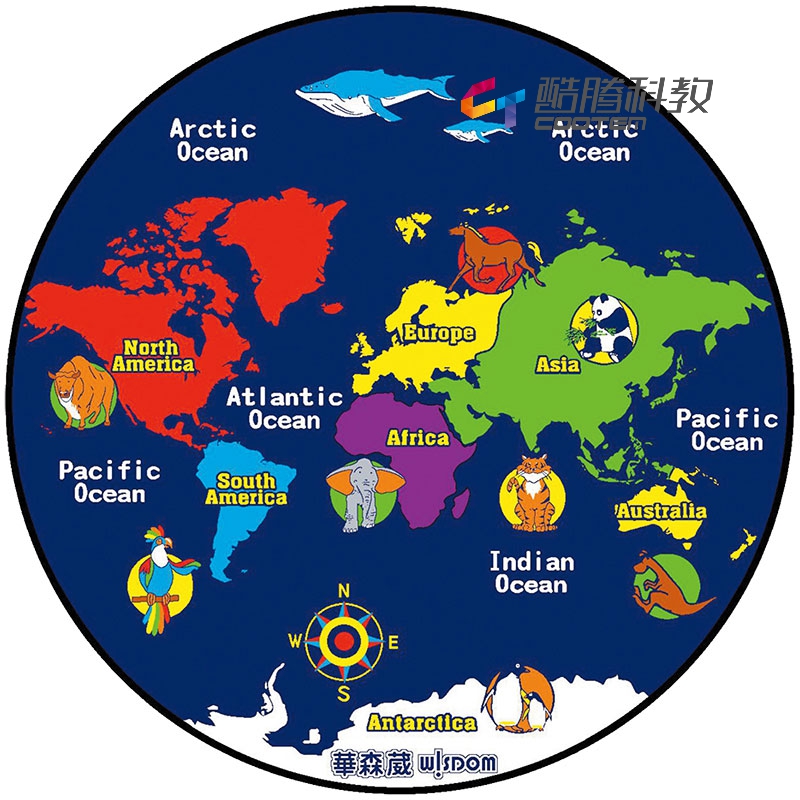 我爱世界地图教学毯