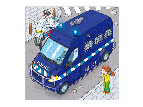 双层系列-警车（上：64块、下