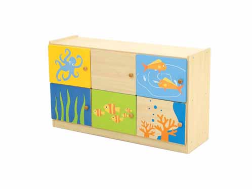 海洋横式6格工作柜
