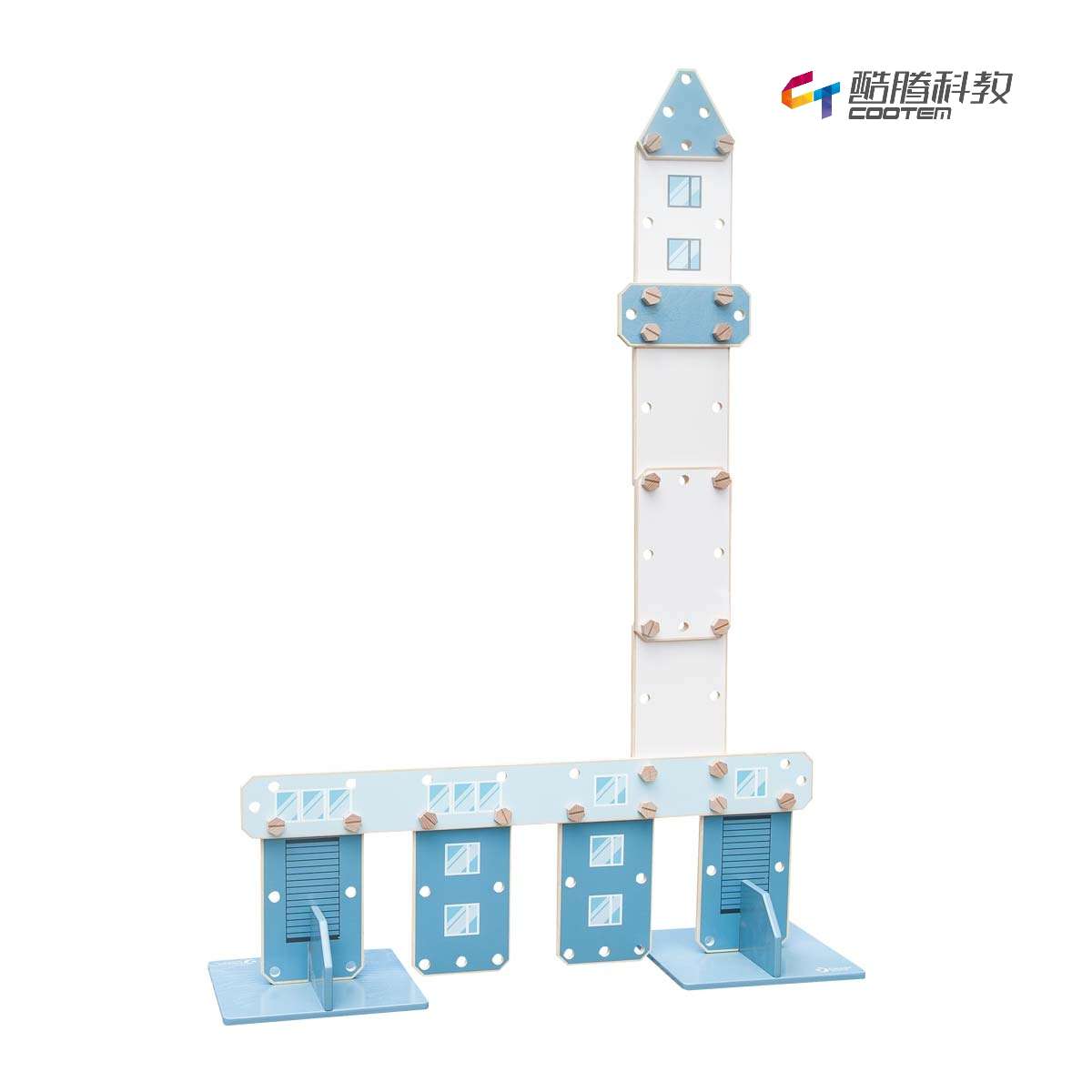 浅蓝色建筑拼搭组合